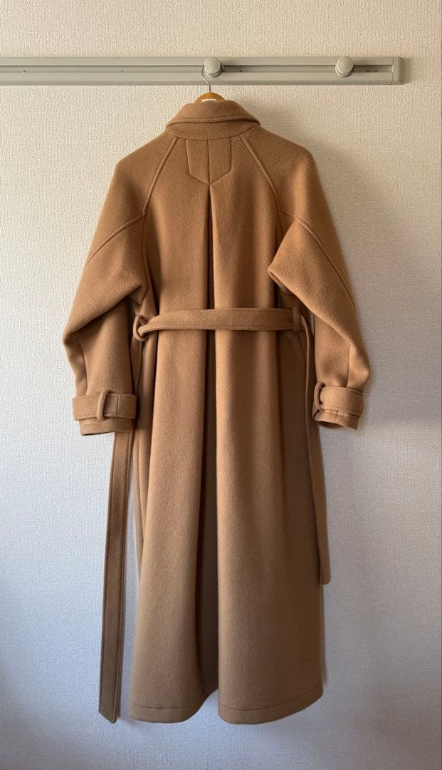 希少】foufou フーフー ウール ステンカラーコート キャメル ベルト
