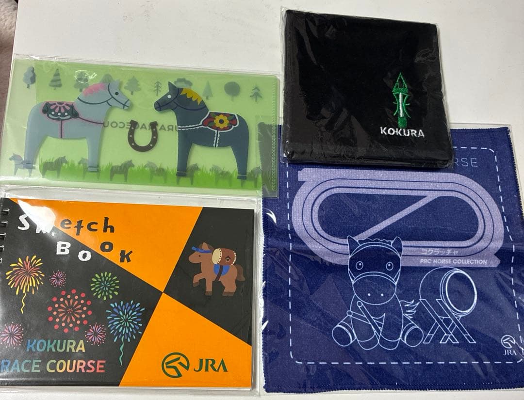 小倉競馬場 ノベルティ スケッチブック タオルハンカチ 馬券ホルダー