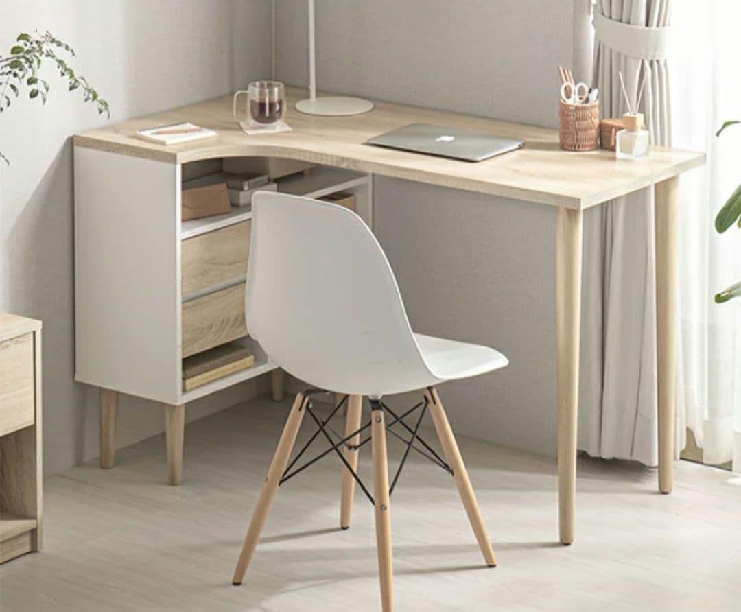 デスク L字 机 白 おしゃれ 収納 木製 PCデスク 学習机 LOWYA（ロウヤ） パソコンデスク L字 PCデスク コーナーデスク L字型