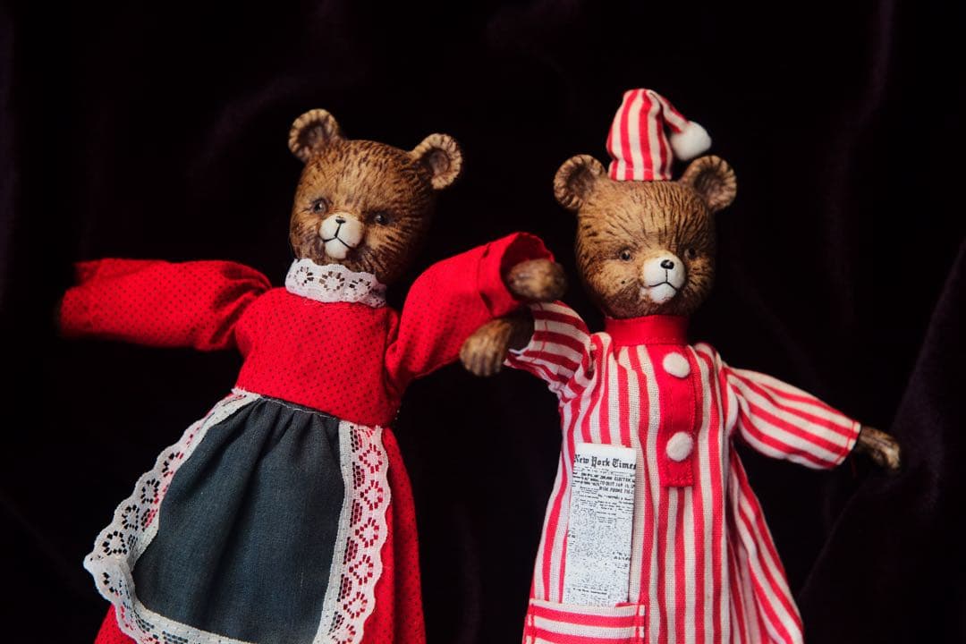 ヴィンテージ チャイナヘッドドール ベア オーナメント クリスマス