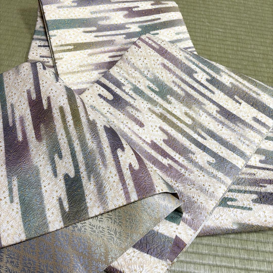 専用ページ　正絹　全通袋帯《かすみ模様》