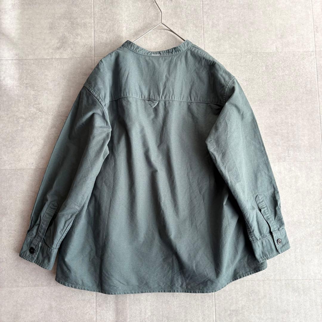 近年✨MHL. SOFT HOPSACK コットン バンドカラー シャツ Ⅰ - メルカリ