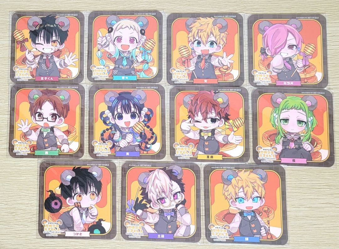 地縛少年花子くん 2 motto cafe くま コースター 11種 TVアニメ「地縛少年花子くん2」コラボレーションカフェ×motto cafe 池袋