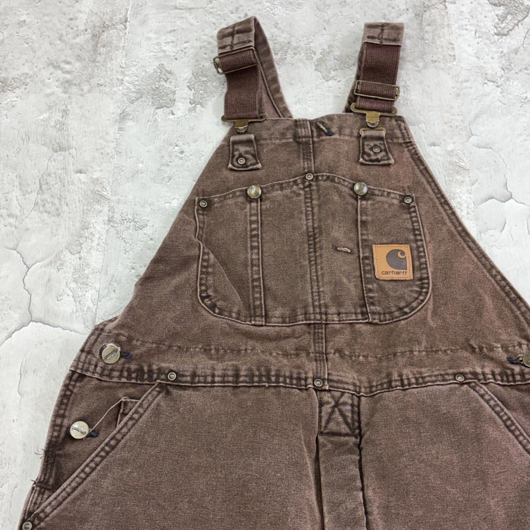 ふ*ぅ様 カーハート　USA製　ダブルニー　ストリート　オーバーオール　古着　茶 MADE IN USA Carhartt ダブルニー ダックオーバーオール | 古着屋NEVERMIND