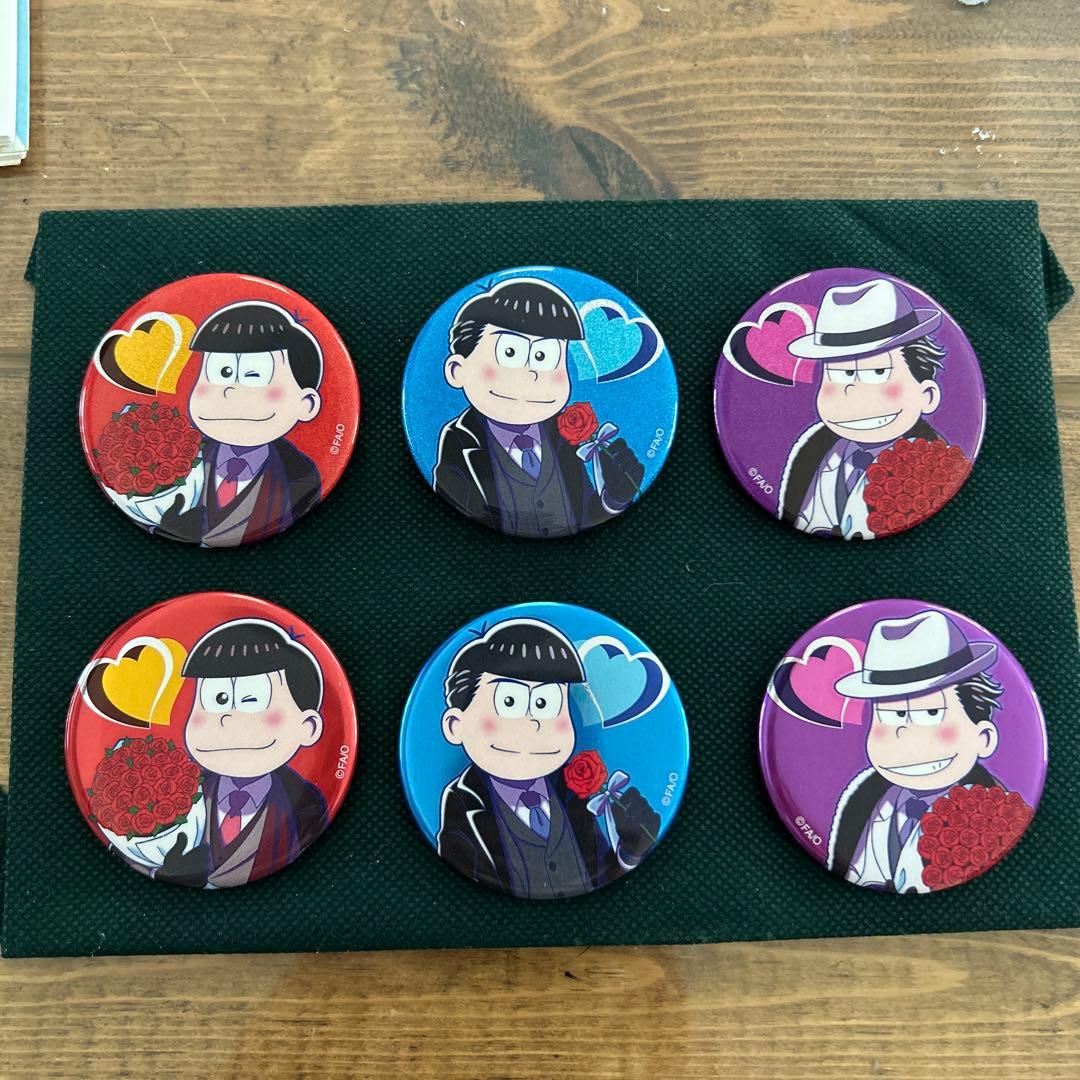 おそ松さん マフィア プロントコラボ 缶バッチ おそ松 カラ松 一松