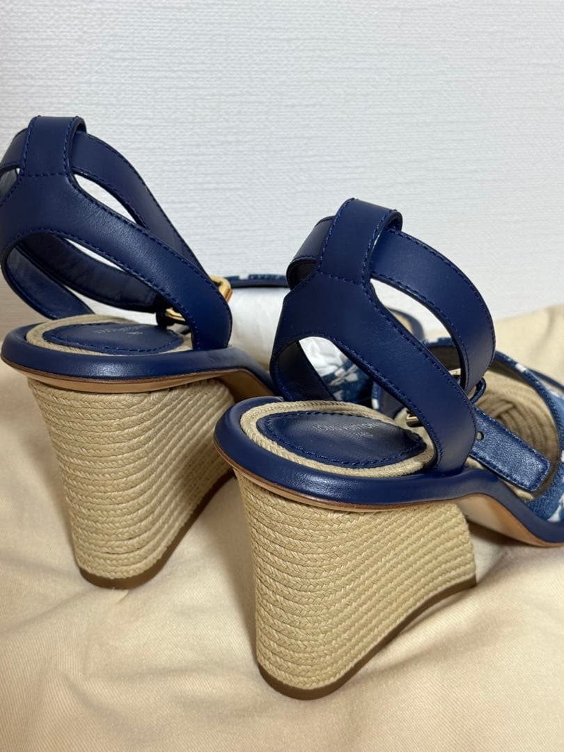 ルイヴィトン モノグラム デニム マイアライン ウェッジソール