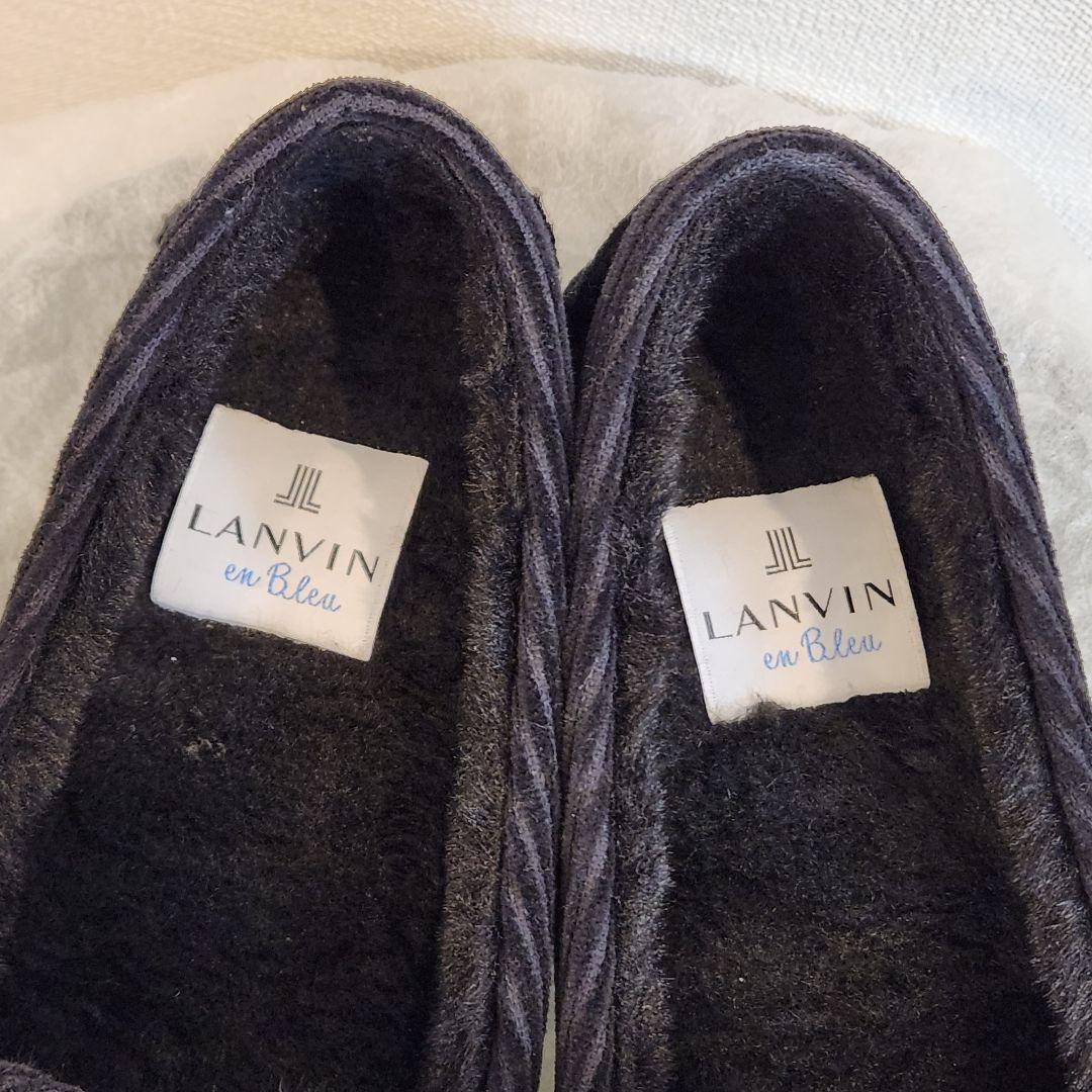 お正月値下げ」美品/23cm/ランバンオンブルー／リボンモチーフボアモカシン