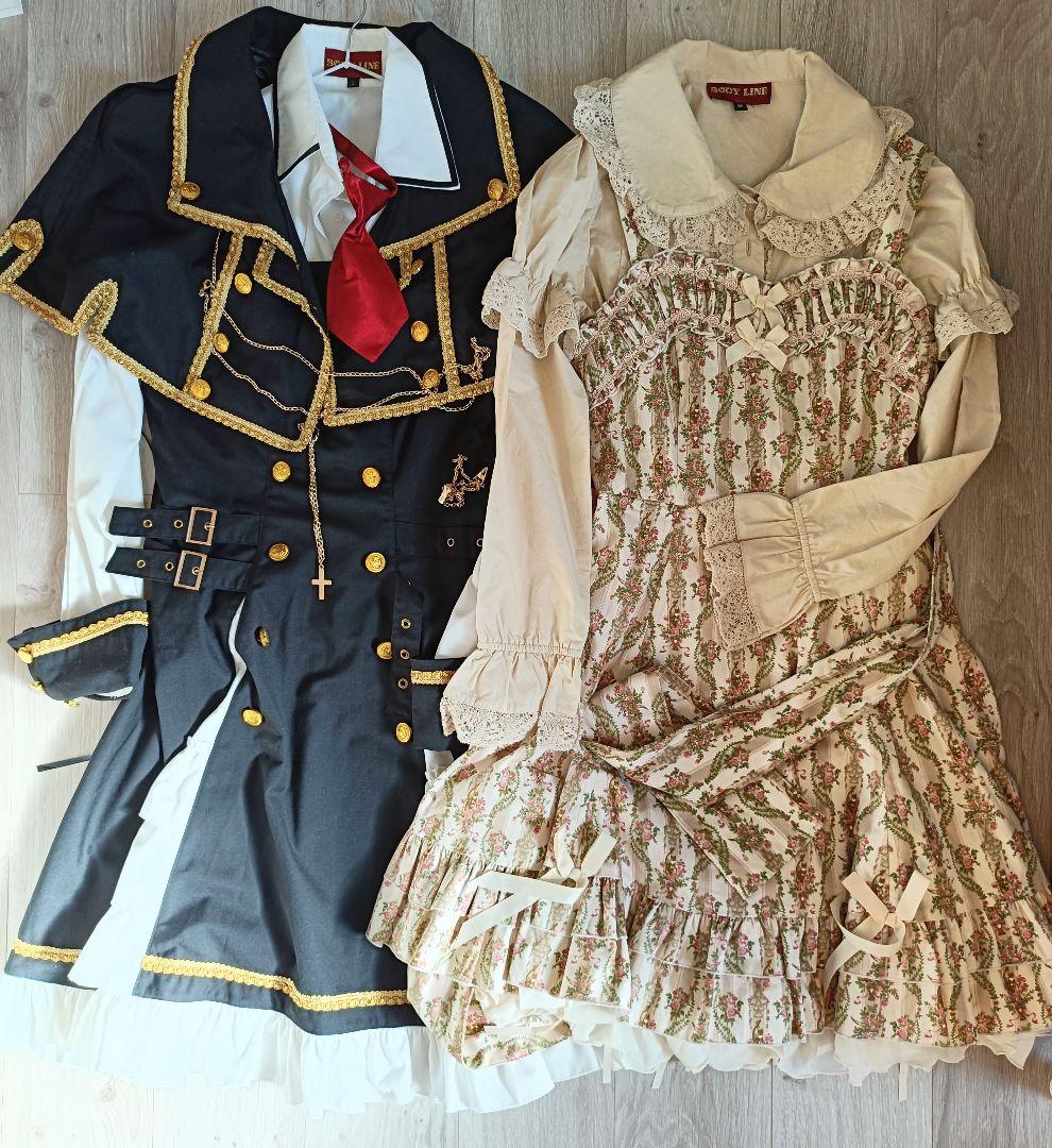 【極美品】BODY LINE ロリィタ 2点セット（ミリタリー＆花柄クラシック） 本格派ロリータファッション｜繊細で可愛いアイテム多数｜BODYLINE公式