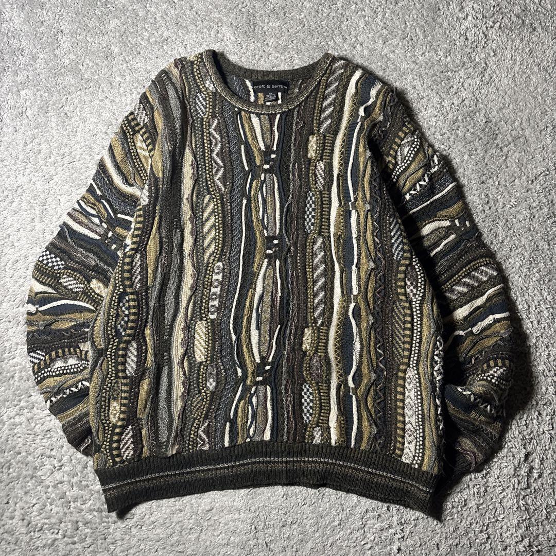 ヴィンテージ　3Dニット　クージー風　立体デザイン　編み込み　ユニセックス　総柄 Coogi／クージー】より3Dニットが入荷しました。[2024.08.31発行