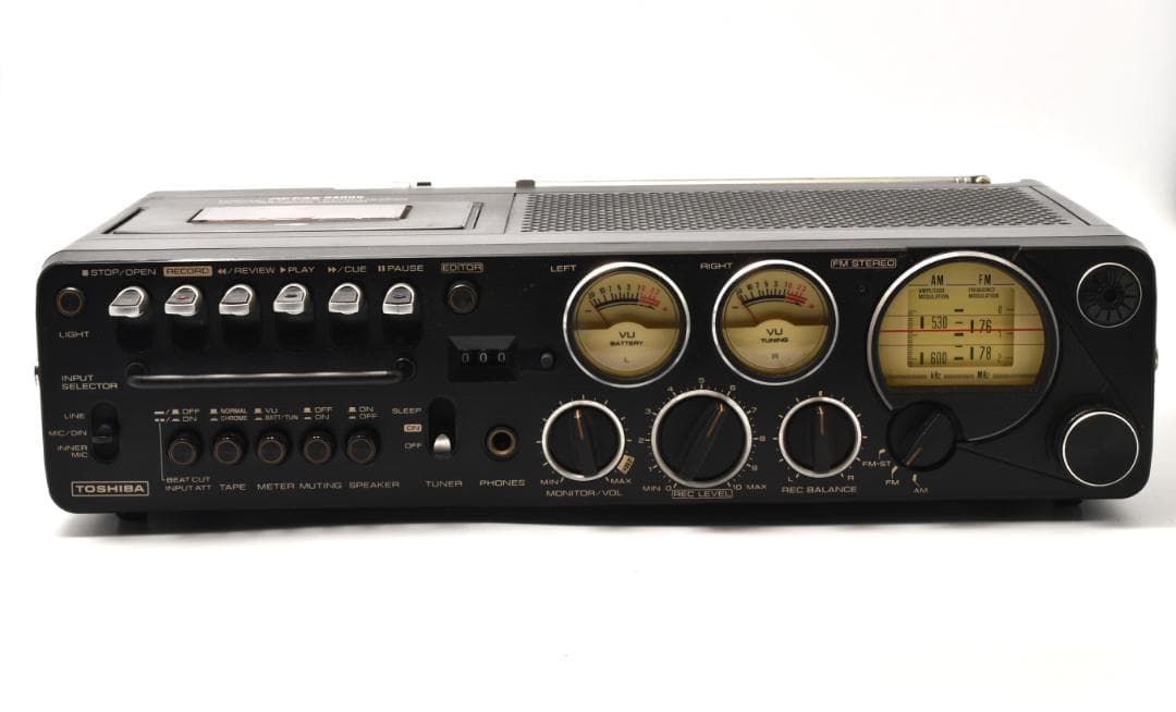 昭和レトロ 東芝 ACTAS RT-8400S 通電確認・ラジオ受信 ラジカセ