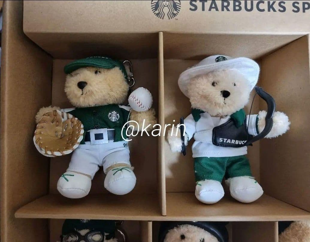 限定】韓国スタバ ☆ スポーツべアリスタ キーチェーン フルセット