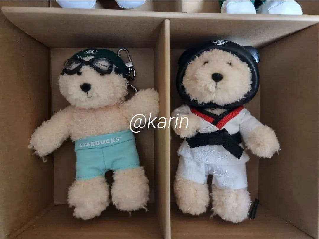 限定】韓国スタバ ☆ スポーツべアリスタ キーチェーン フルセット