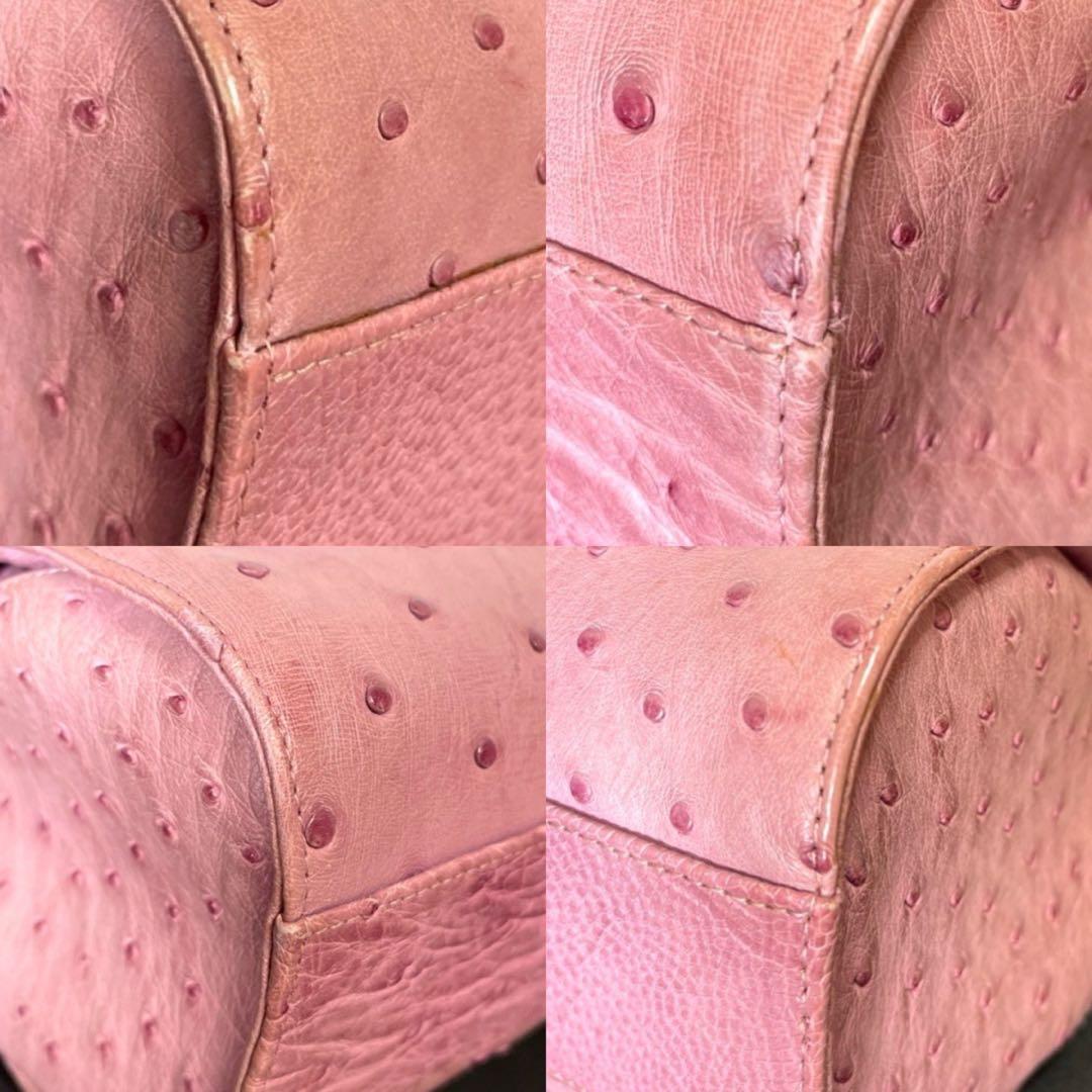 専用品HAMANO 濱野皮革工藝 オーストリッチ ダスティピンク