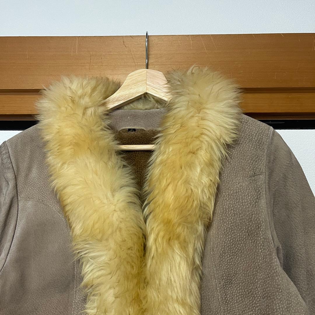 00s y2k ヴィンテージ vkeiグランジスエード レザーファー コート