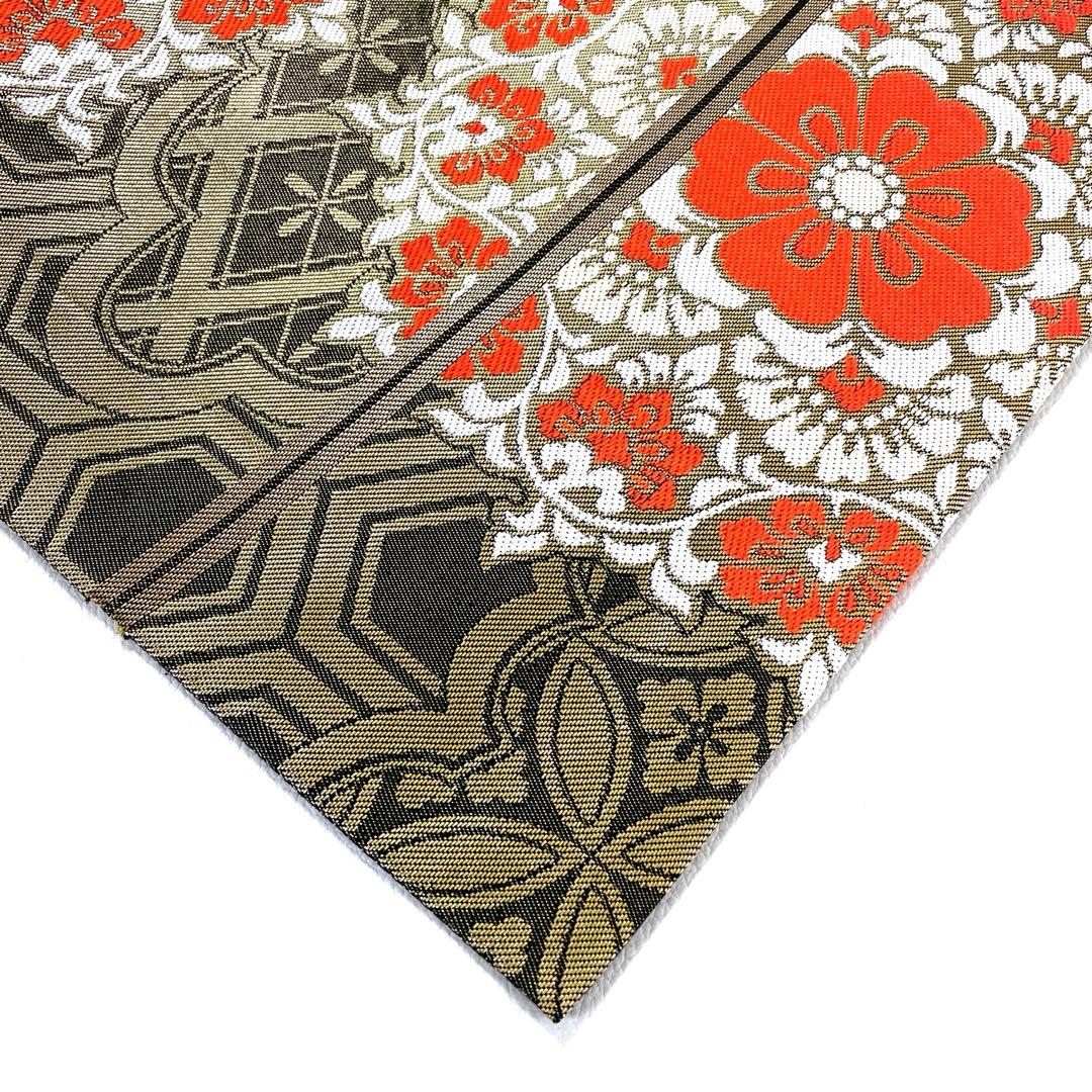 帯6537 ○川島織物謹製 高級 正絹 六通 袋帯 花文 華文 - メルカリ