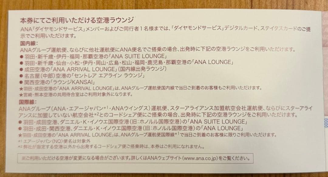 ANA SUITE LOUNGE利用券 2枚 - メルカリ