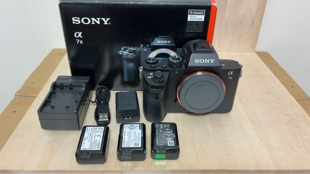 SONY α7 II （充電器＆バッテリー3個付) シャッター回数5946 DC107c Sony NP-FW50 対応 USB充電器 α7 α7S α7R II NEX-5T NEX-3N NEX