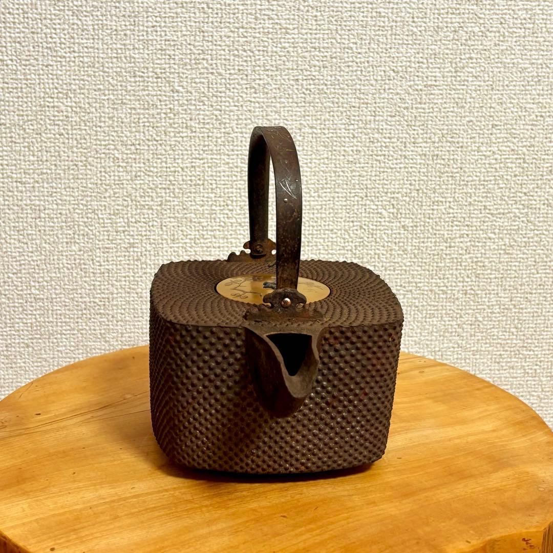 鉄瓶・銚子・燗鍋・茶道具 金銀象嵌鉉 金蒔絵蓋 霰地紋 明治〜江戸時代