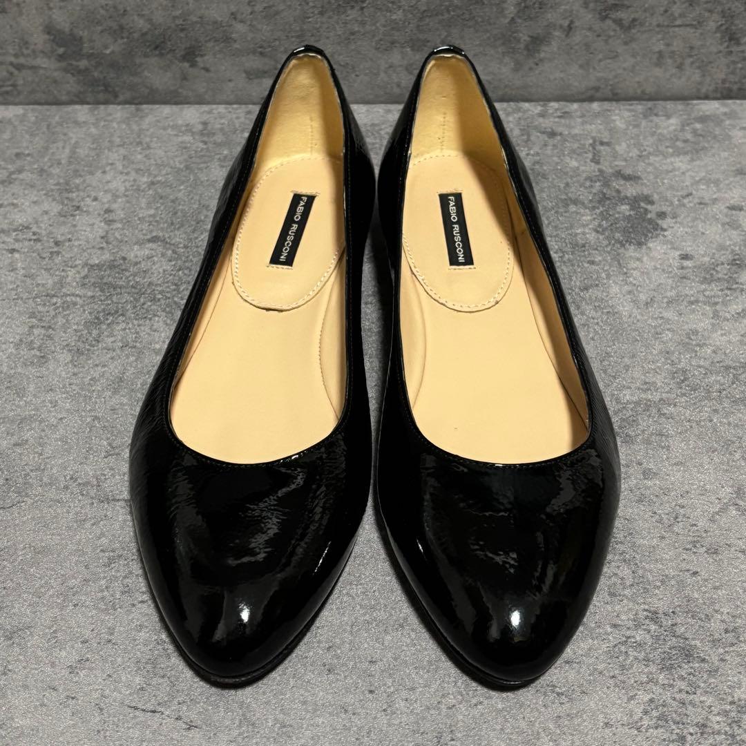 ♡試着のみ♡ ファビオルスコーニ フラットパンプス エナメル ブラック