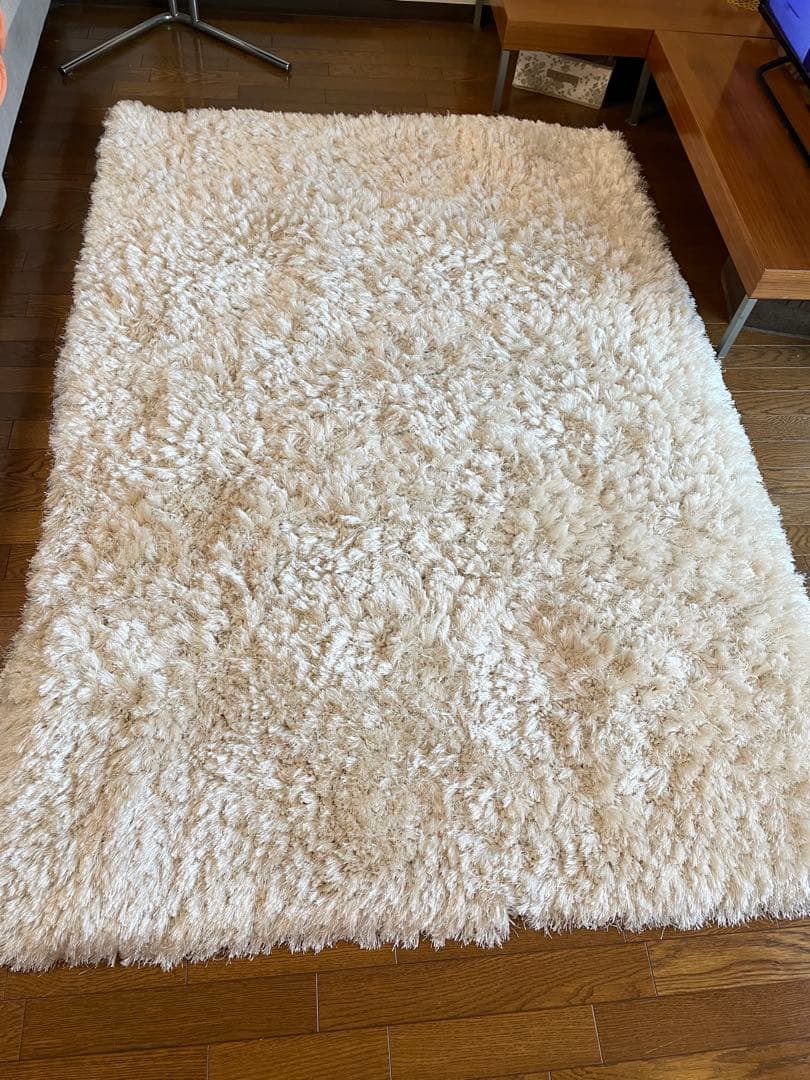 【超美品】ラグ　ACTUS アクタス　カーペット140✖︎200 絨毯 アクタスラグ ACTUSラグ アクタス ラグ ネイビーラグ 絨毯 プレーベル