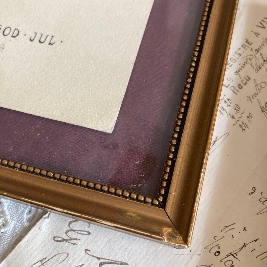 アンティークフレームD☆1920年代超希少なBIRGITのアンティークカード入り