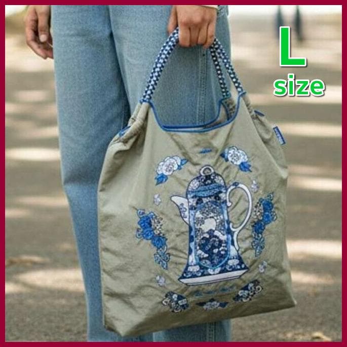 ボールアンドチェーン　エコバッグ　深川製磁　BCポット柄 GRAY グレー L 深川製磁 - ボールアンドチェーン 深川製磁 ポット グレー Mの通販 by