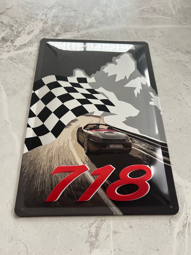 非売品】PORSCHE ポルシェ 718 スチールプレート ガレージプレート