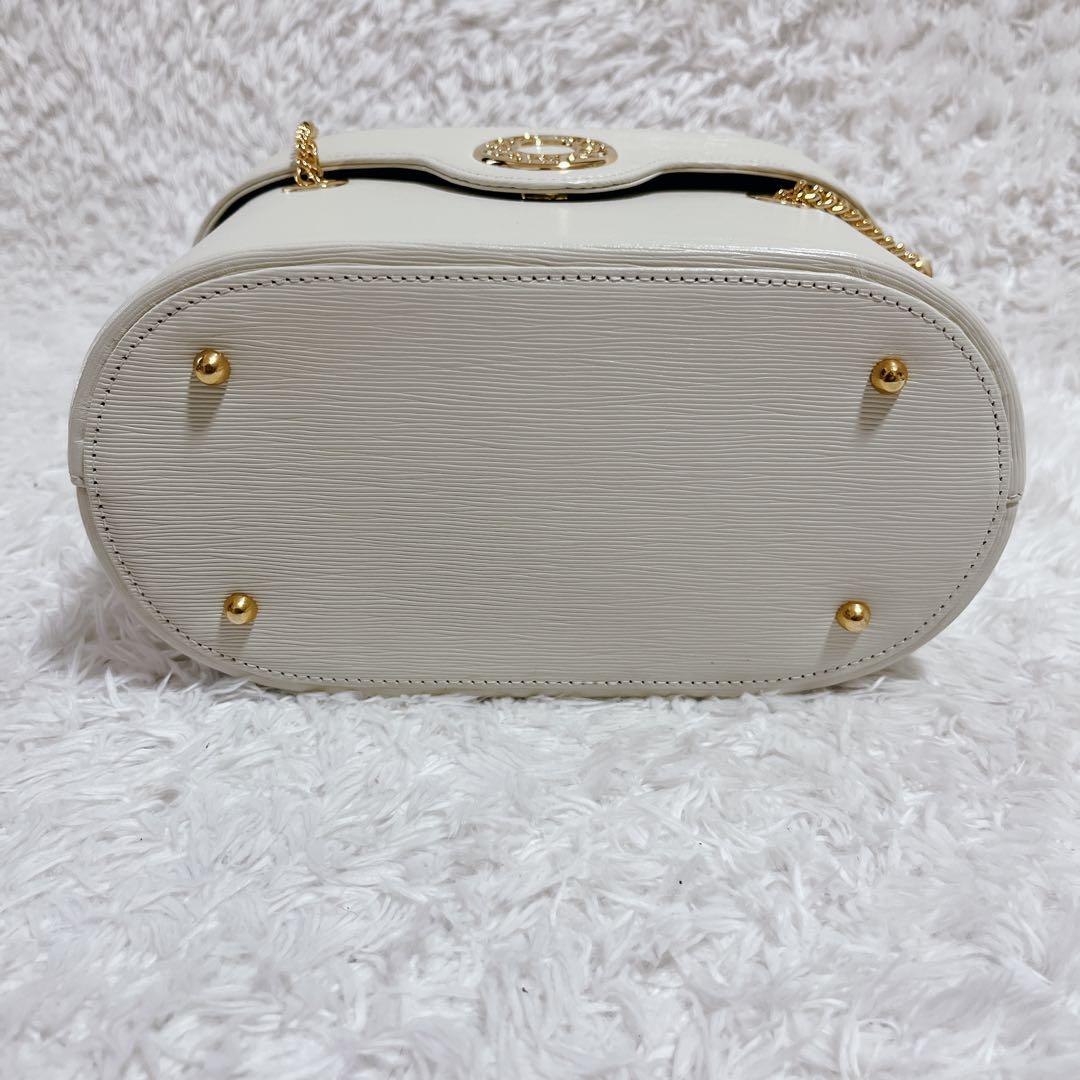 極美品✨ハナエモリ バニティバッグ ハンドバッグ レザー サークルロゴ