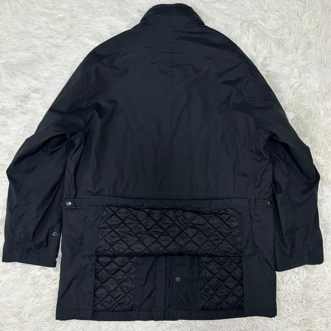 美品/M】バーバリーロンドン ステンカラーコート アウター キルティング 黒
