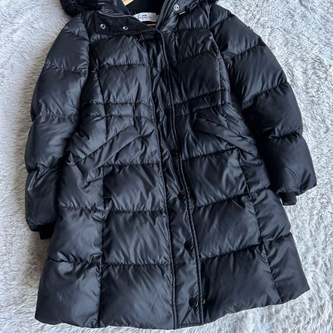 極美品！COACH コーチ ロング丈 ダウンコート M 黒 ムートンボア ラム