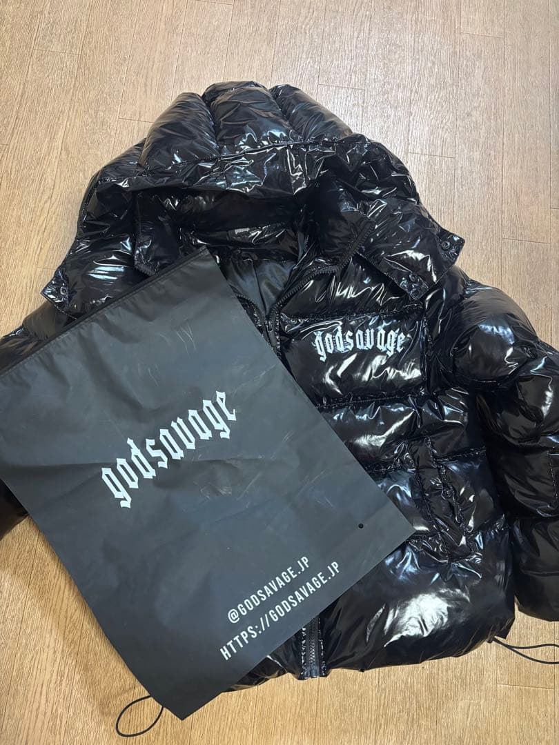 god savage ブラックダウンジャケット - メルカリ