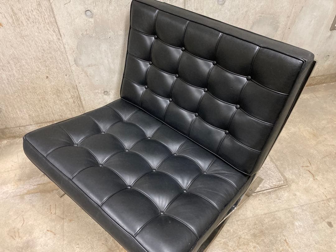 定価140万名作 良品 正規Knoll 黒 バルセロナ チェア オットマン