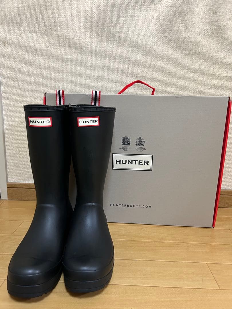 HUNTER ブラック 長靴 箱付き HUNTER ブラック長靴 - メルカリ
