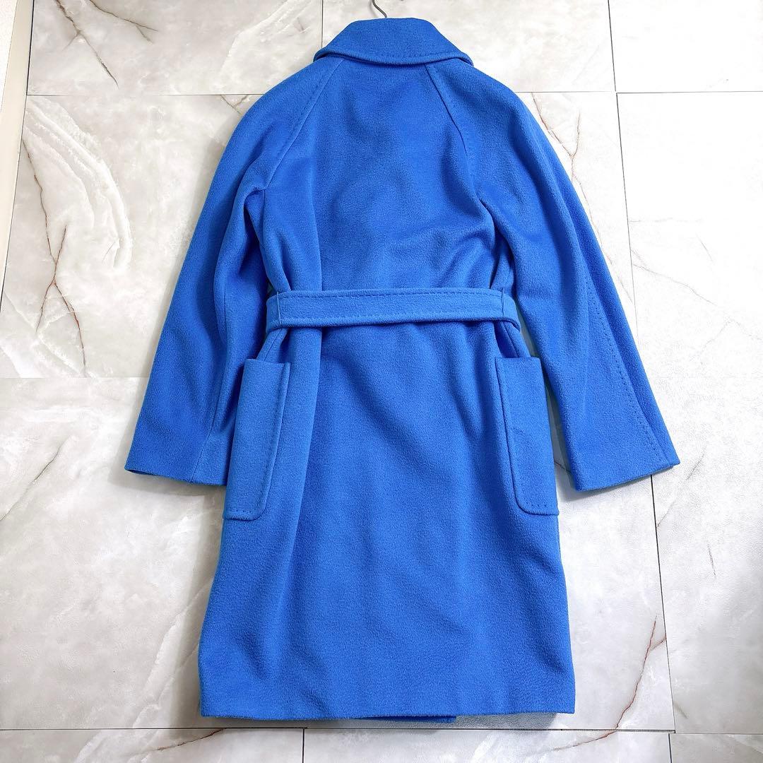 美品 マックスマーラ マニュエラ キャメル100 ブルー サイズ36 コート