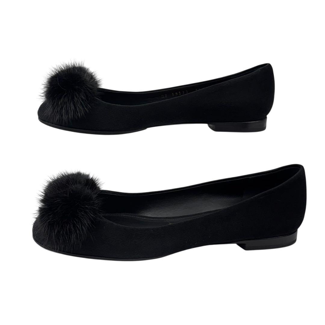 【極美品】サルヴァトーレフェラガモ　24cm　6.5D ヴァリナ　ファー　黒