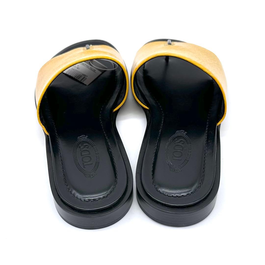 未使用✨TOD'S トッズ フラットサンダル パテントレザー イエロー 23cm