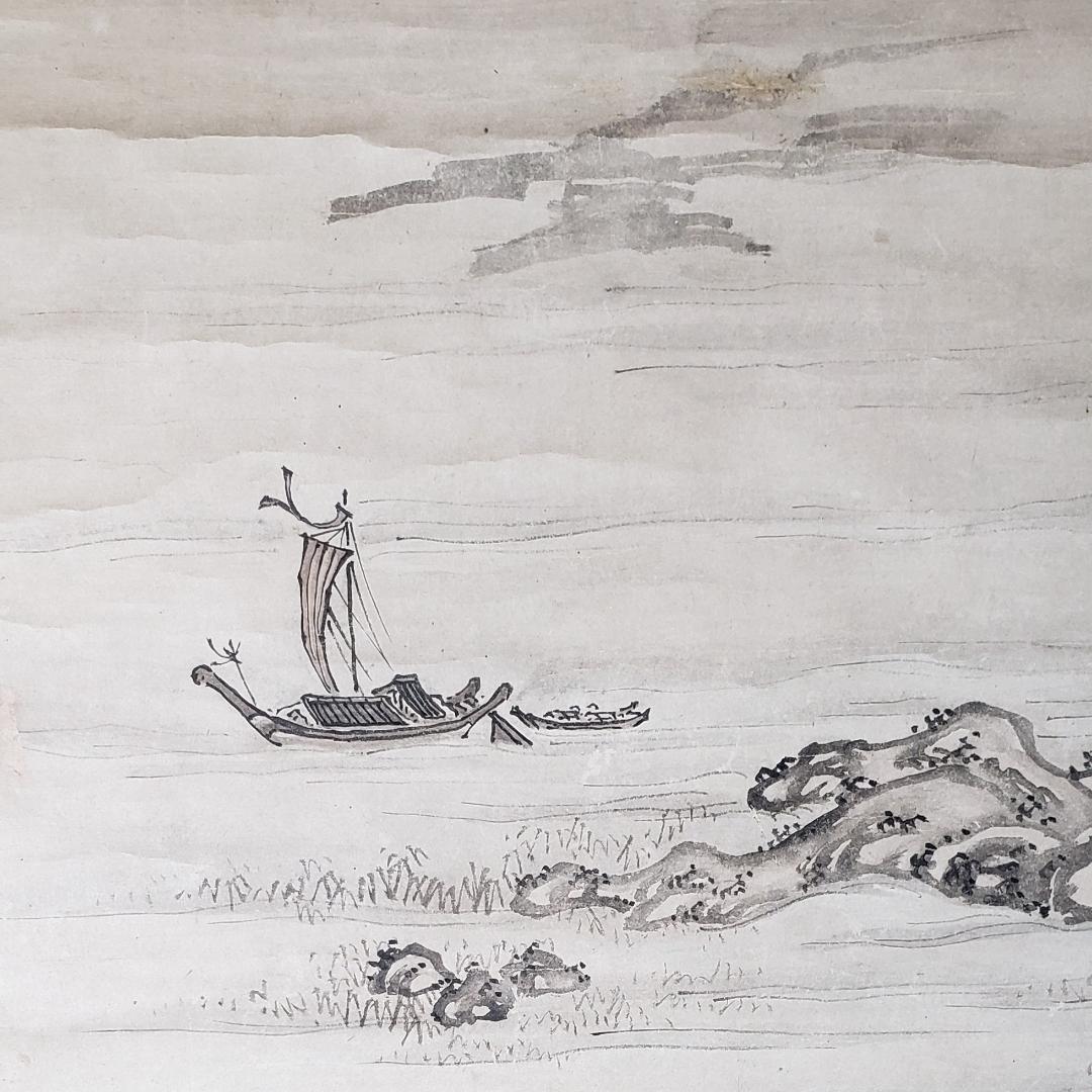 ◇『周文 山水図』掛軸◇検）雪舟 長谷川等伯 明兆 狩野永徳 狩野探幽