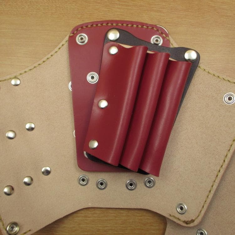 赤色＆焦げ茶 6丁差し 本革 シザーケース SCA-53/CRA - メルカリ