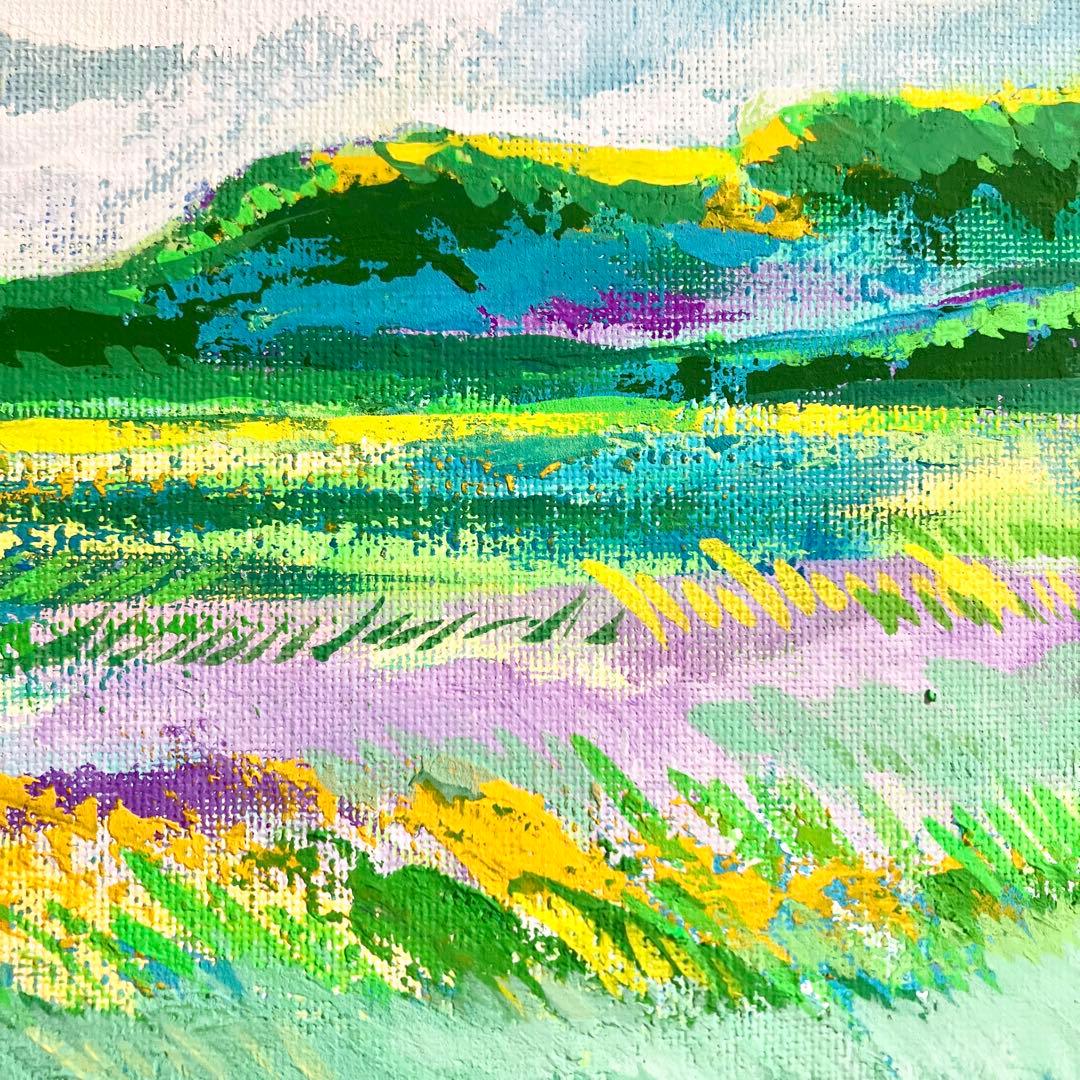 大地に吹く風」風景画 絵画 夏 アクリル画 テクスチャーアート - メルカリ