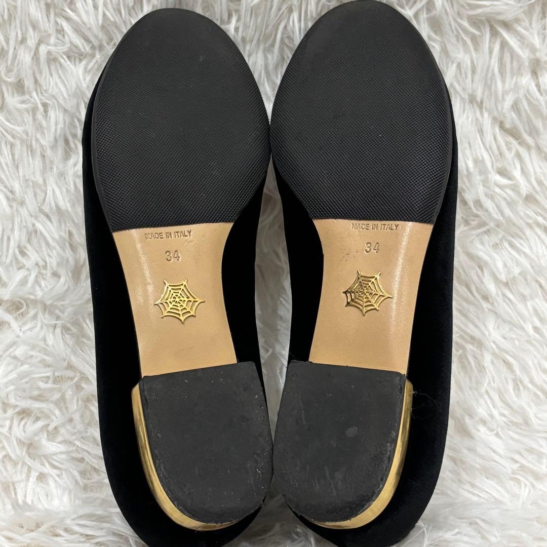 極美品] シャルロットオリンピア ベロア 猫モチーフ 刺繍 フラット