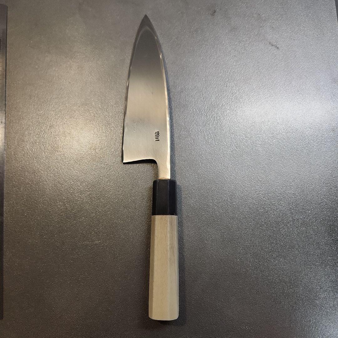 銀三　出刃包丁　16.5cm　5.5寸　水牛八画柄