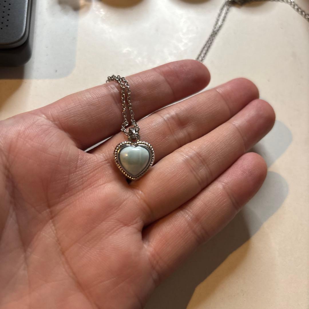 素敵なラリマーのネックレス！ハート型！落ち着く！ - メルカリ