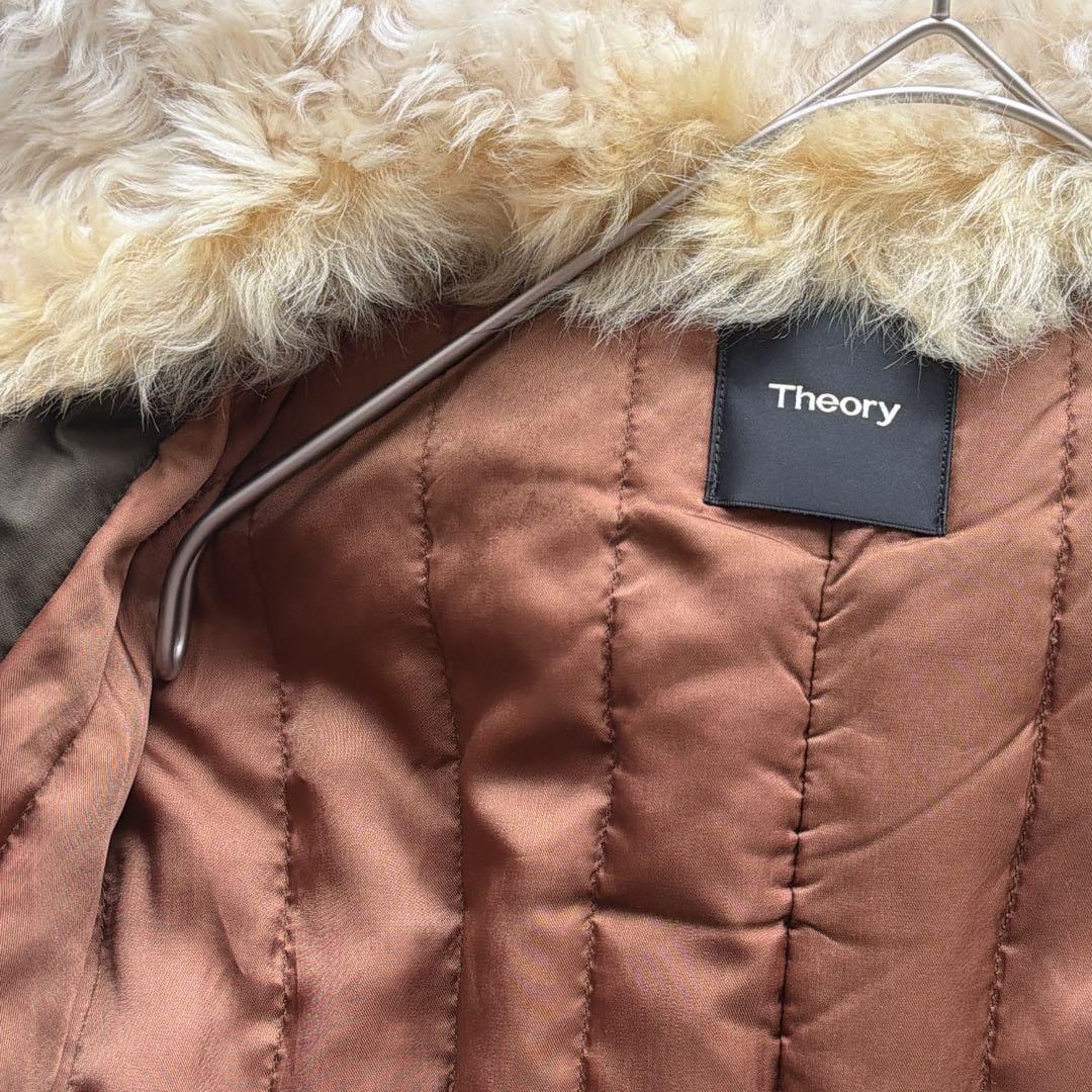 Theory セオリー リアルファー付き モッズコート S カーキ 中綿