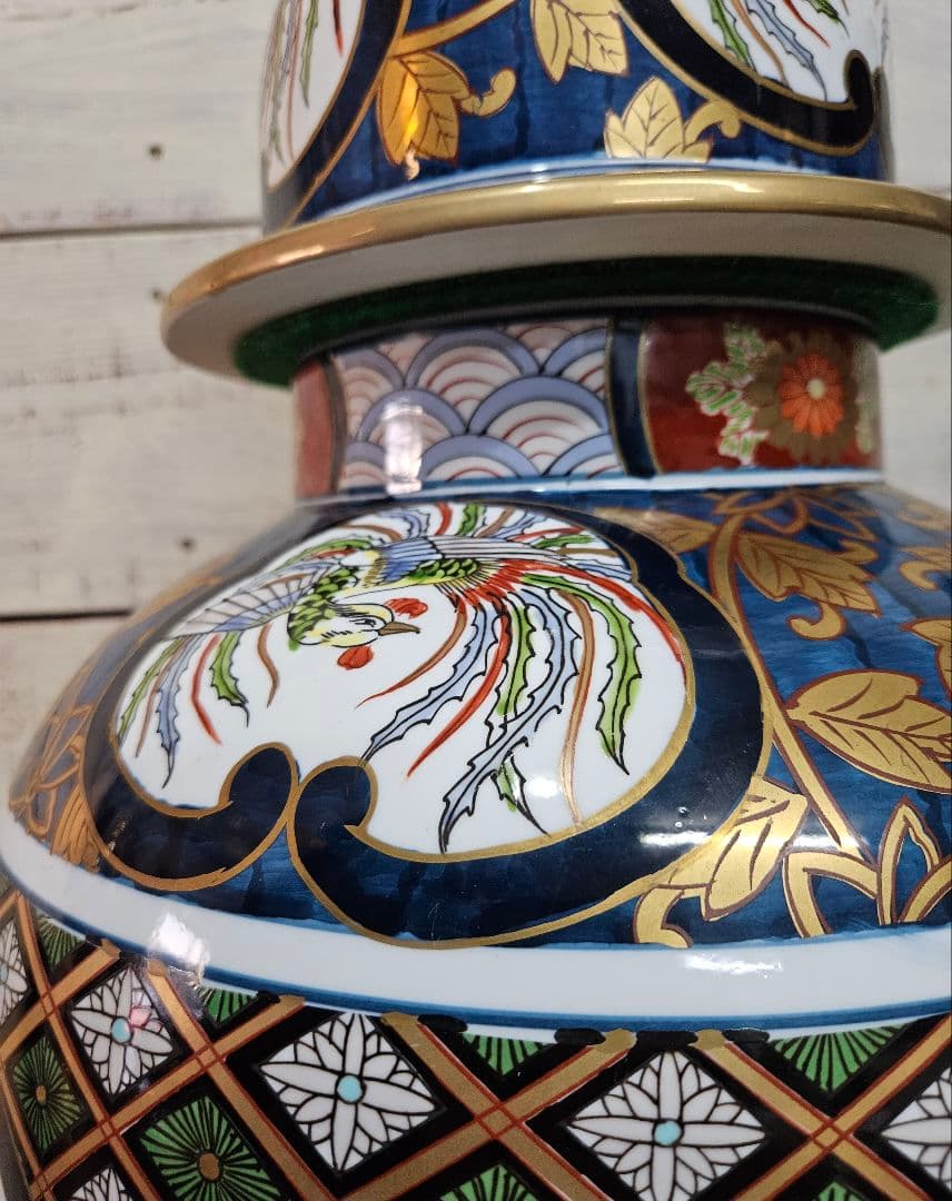 幸右衛門 作 有田焼 飾壺 花瓶 沈香壺 金彩 大型 壷 約80cm 古民家