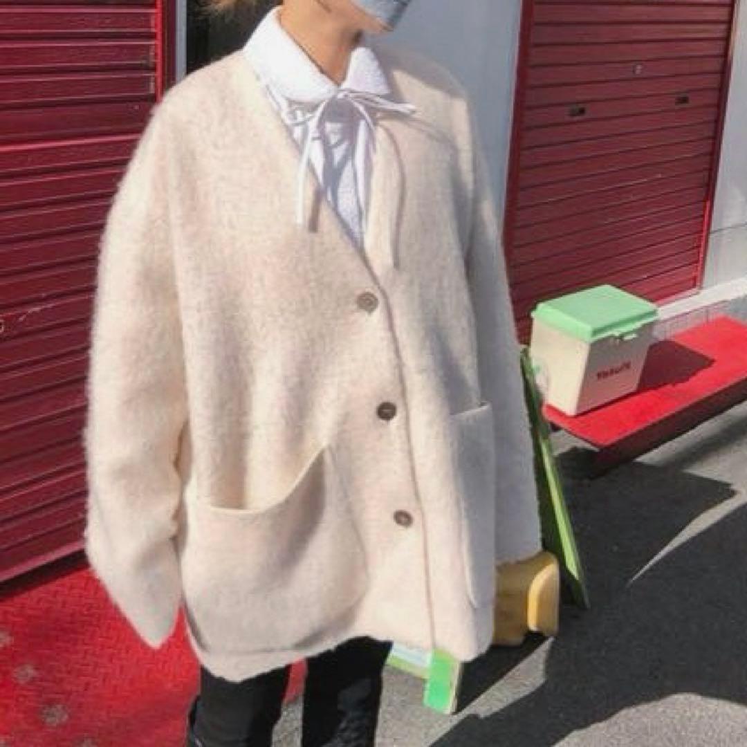 美品☆yori ウールモヘアシャギージャケット ベビーピンク 完売 春