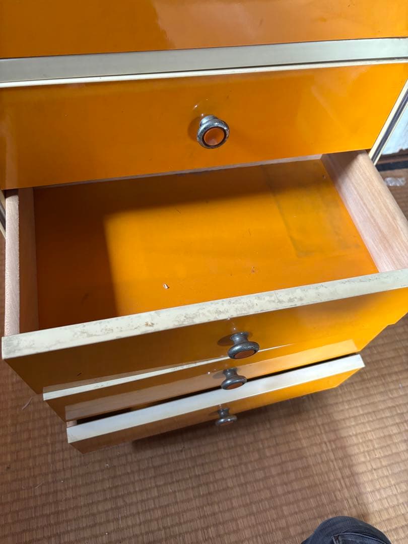 食器棚 昭和レトロ レトロポップ オレンジ イエロー キャビネット 収納