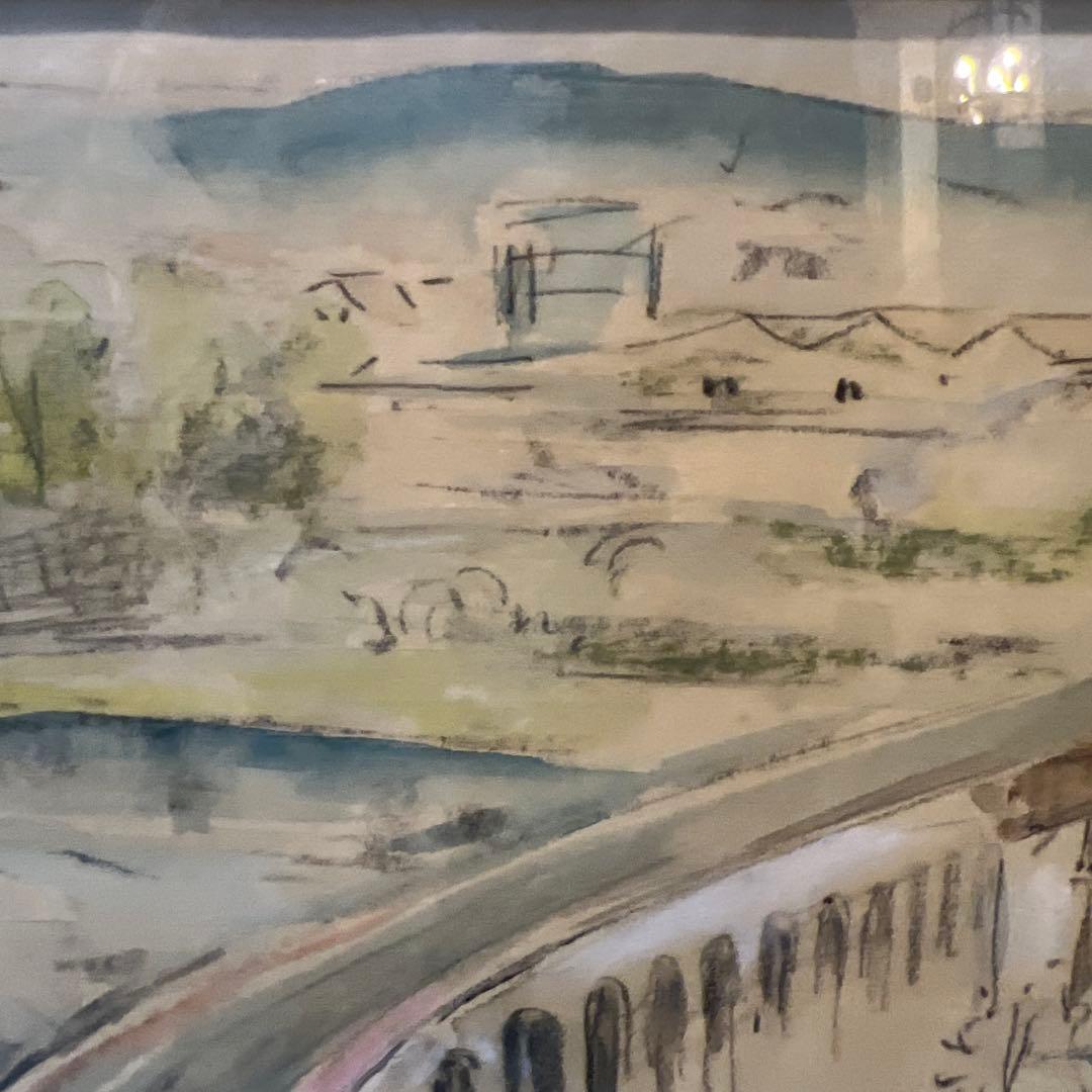 関口俊吾 水彩画 Seki guchi 金色フレーム