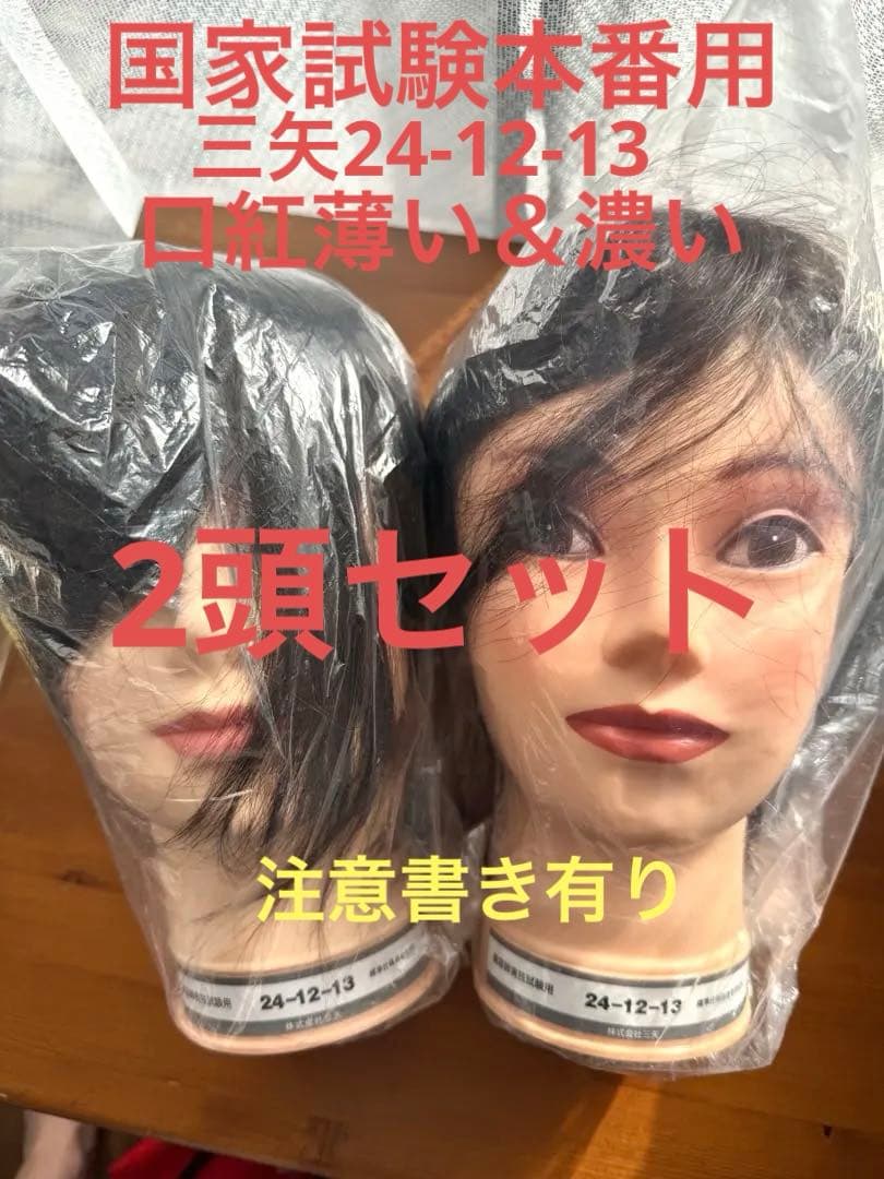 ♥️国試本番用2頭セット⭐️三矢24-12-13⭐️口紅濃い＆薄い(注意書き有り)♥️ ♥️国試本番用2頭セット⭐️三矢24-12-13⭐️口紅濃い＆薄い(注意書き