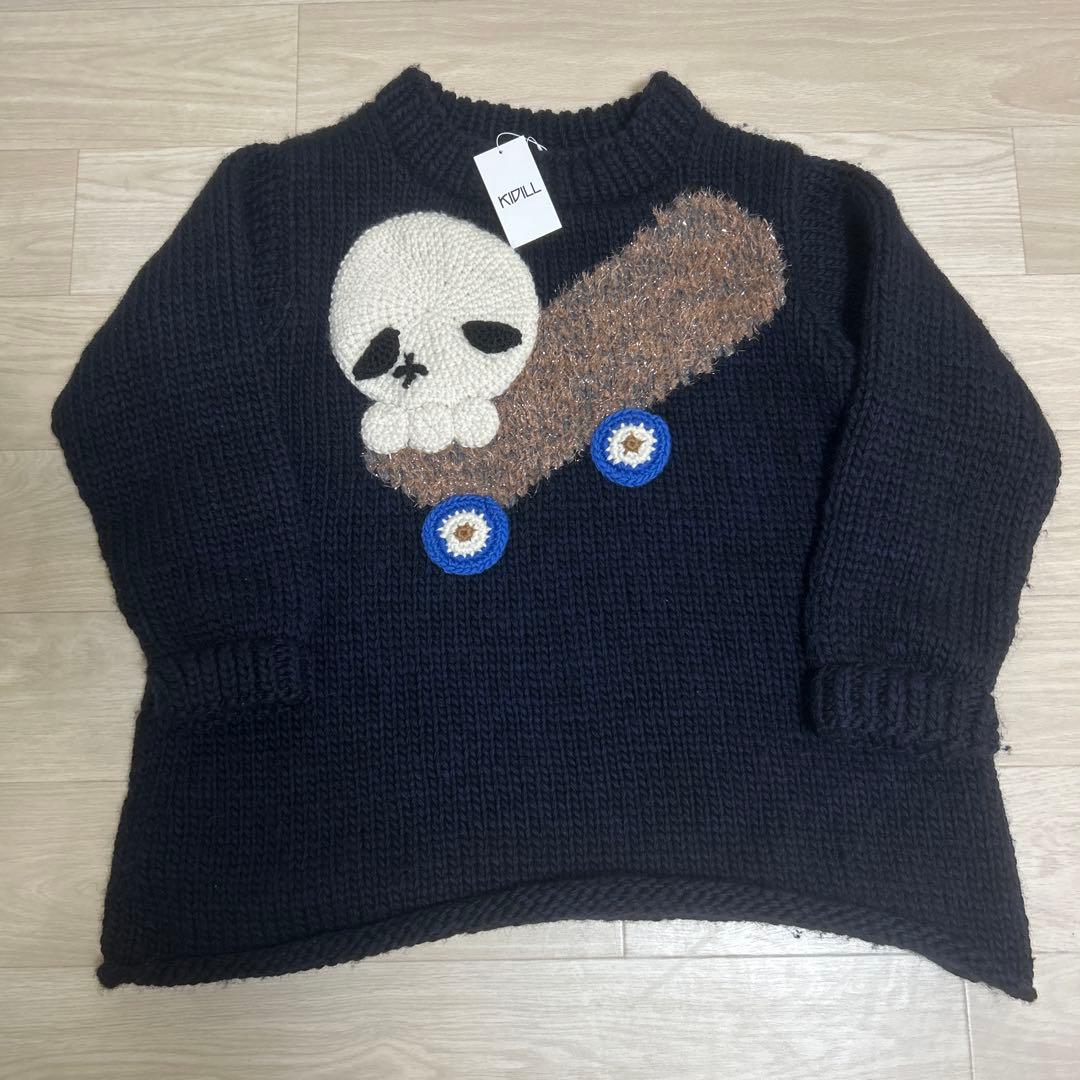 KIDILL】スカルスケート ニットセーター ネイビー - メルカリ