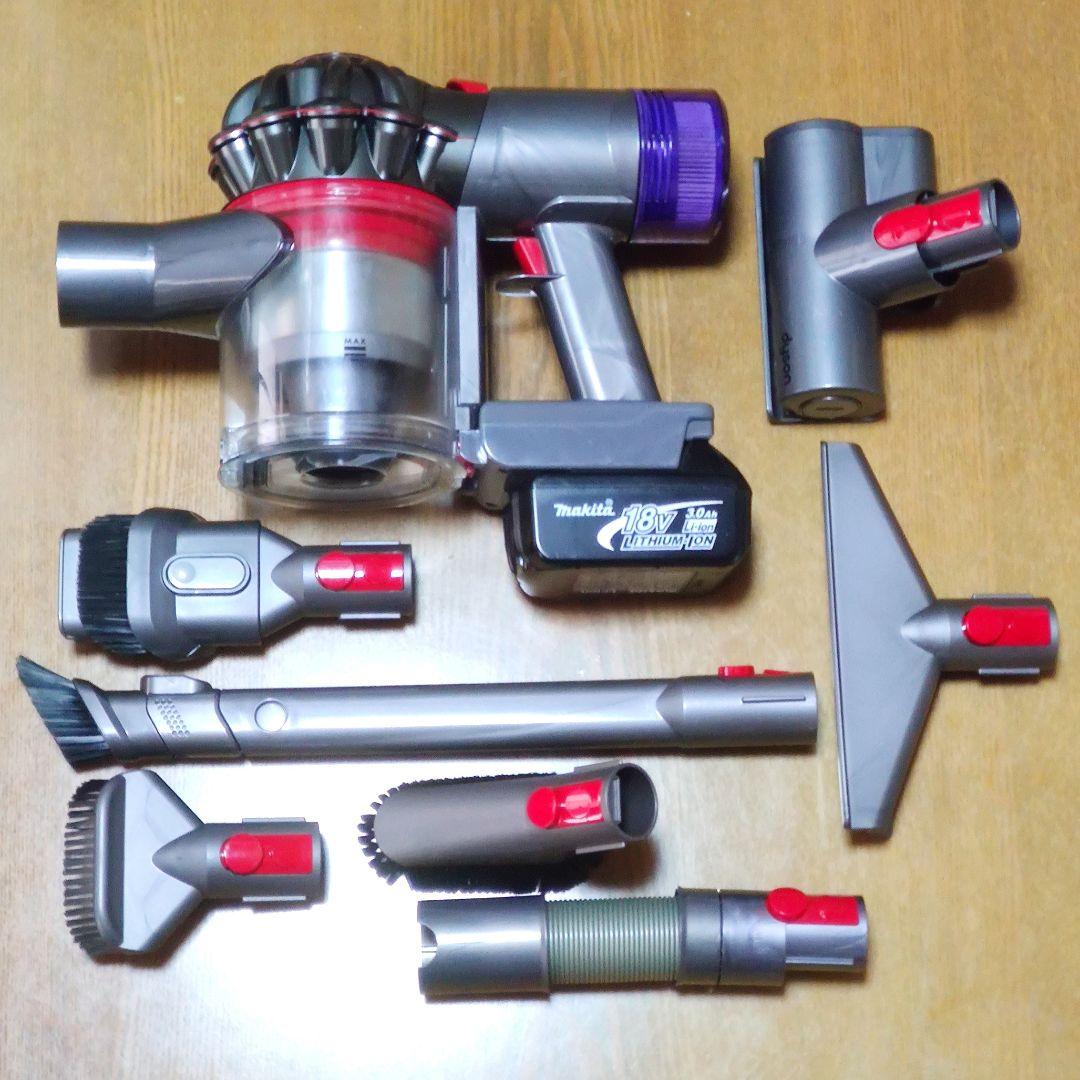 ダイソン V8 SV10K掃除機＋マキタ18vアダプターセット分解清掃済み動作